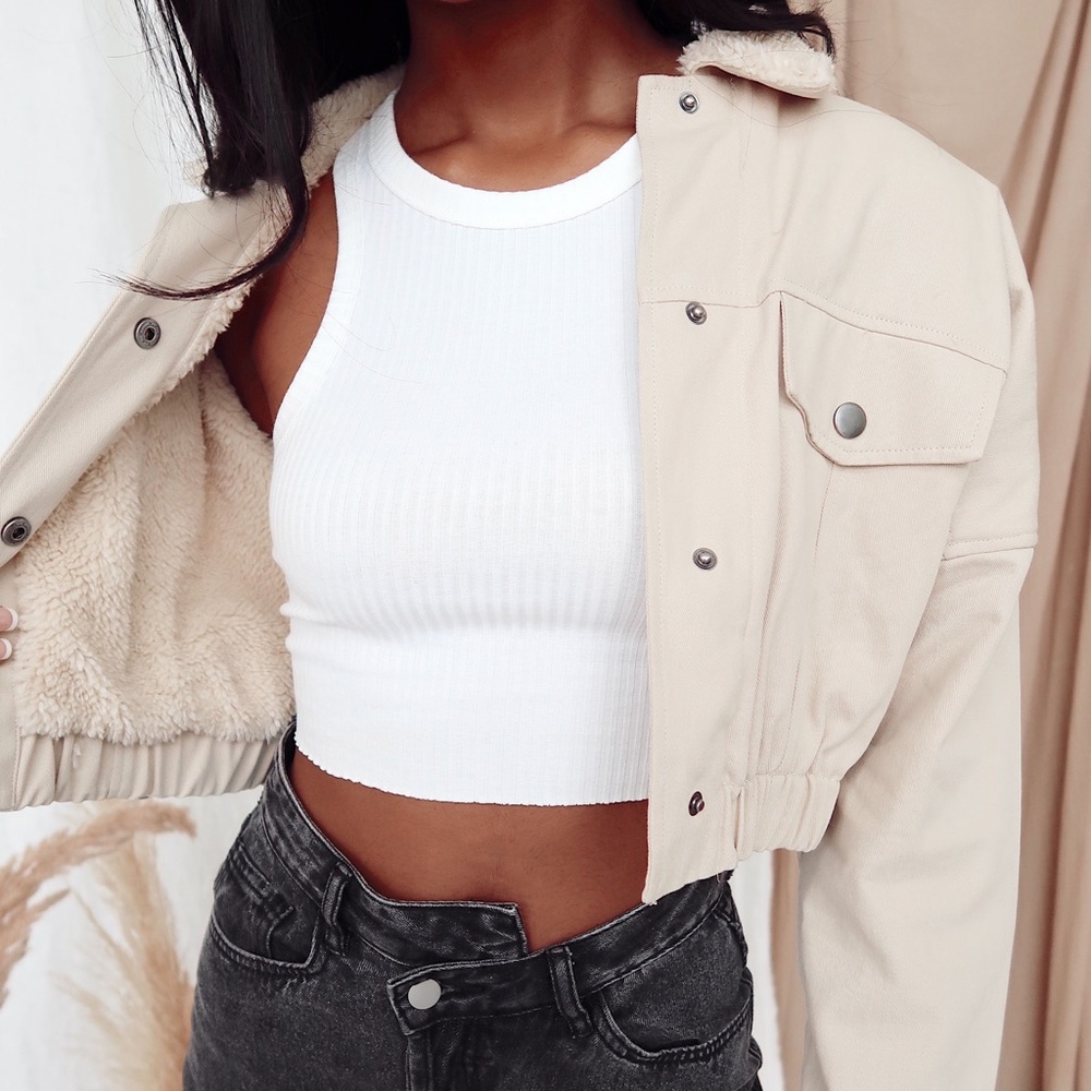 12th Tribe Moondance Fur Lined Cropped Jacket